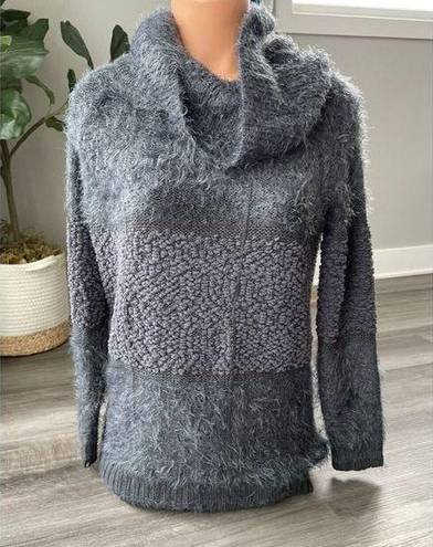 Renee C . Gray Eyelash Sweater S Cowl Neck Stitch Fix B8