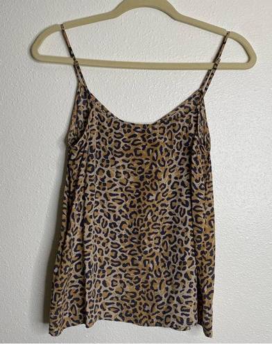 Equipment  Leopard Print Silk Tank Top Camisole S