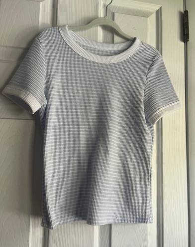 Hollister blue and white waffle baby tee