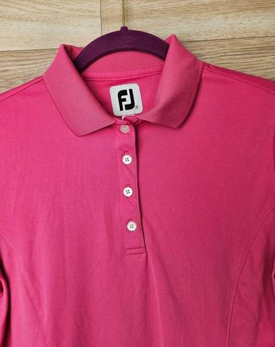 FootJoy ProDry Solid Interlock Self Collar Dark Pink Polo Golf Shirt Women’s S