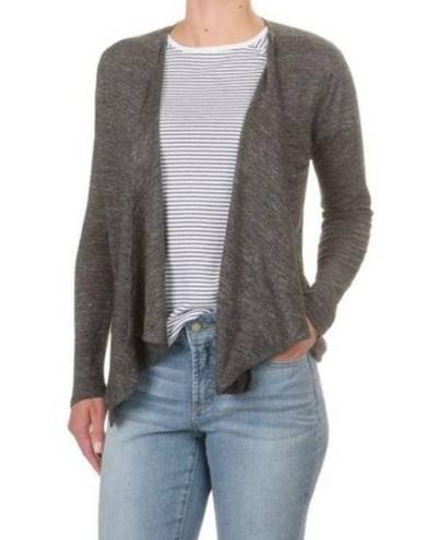 Artisan NY  Fly Away Linen Cardigan Sweater Open Front Gray Lightweight Size L