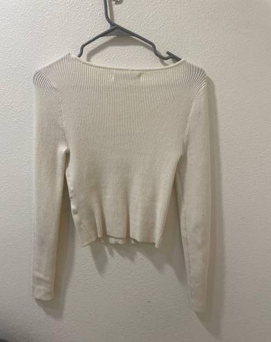 Abercrombie & Fitch Abercrombie White Corset Style Sweater