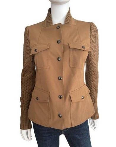 W By Worth  Women's Brown cardigan jacket long knitted sleeve Size 4