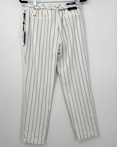 DKNY  Striped Essex Tie Waist Pin Striped Ankle Pants Size 6 NWT (flaws)