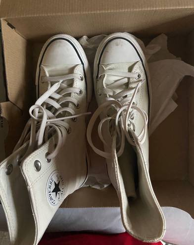 Converse Cream High Top Sneakers