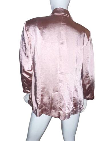 INC Luxe Satin Rose Open Front Blazer