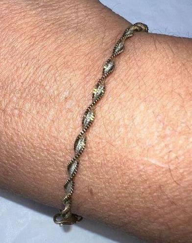 Twisted Vintage IBB 925 Italy  Two Tone Silver Bracelet