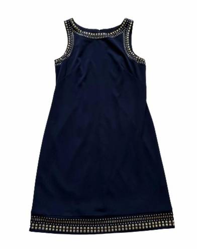 Jessica Howard  Dress Navy Blue Gold Studded Embellishment Sleeveless Size 8