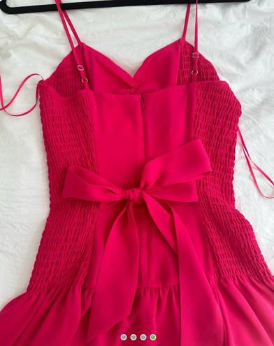 Parker NWOT  Hot Pink Ruched Mini Dress