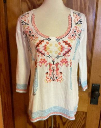 Harper  Francesca’s Collections Embroidered Hippie Chic Tunic