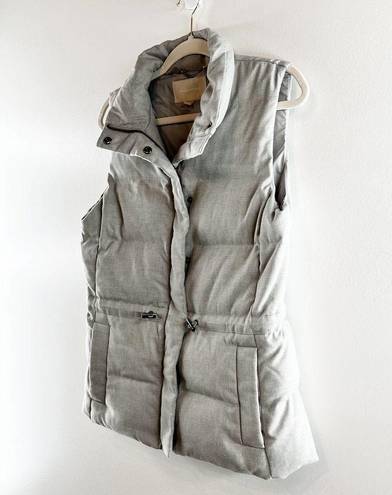 Banana Republic  Down Fill Sleeveless Mock Neck Puffer Vest Jacket Gray Small