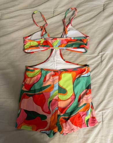 One Piece Colorful  Swim Suit