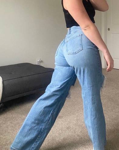 Baggy High Waisted Jeans Size 4 Blue