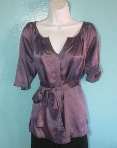 W By Worth Silk Worth Top Womans Purple Silk Blouse LP