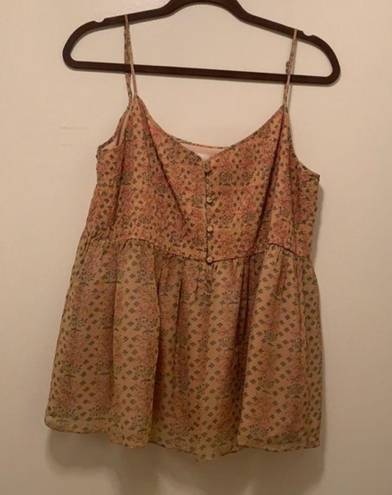 The Great EUC  peach embroidered silk peasant top