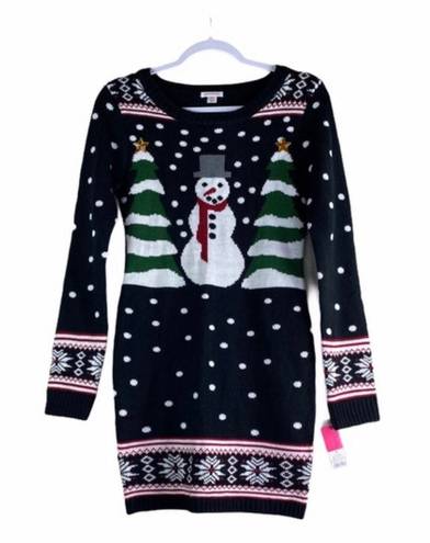 Xhilaration Black Knit Christmas Sweater Dress