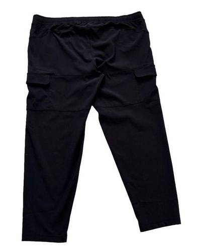 All In Motion  Pants Black Stretch Pull On Cargo Tapered Leg Active Size XXL