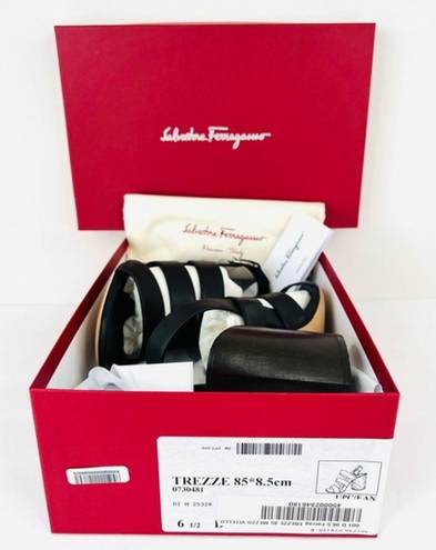 Salvatore Ferragamo  Trezze 85mm Block Heel Slingback Leather Sandals Size 6.5 D