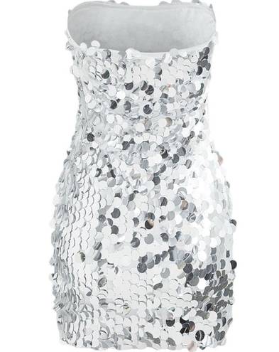 Micas  Sequin Strapless Bodycon Mini Dress
