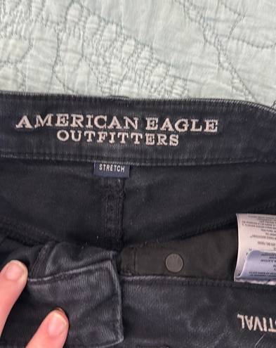 American Eagle black Ripped Jean Shorts