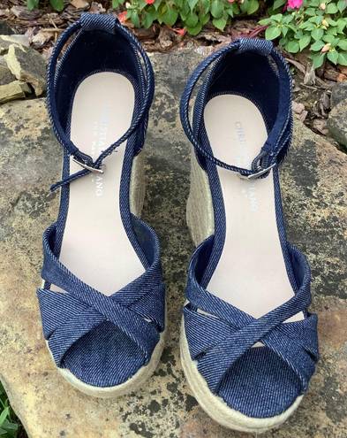 Christian Sirianio Christian Siriano for Payless Denim Platform Sandals - Size 5.5