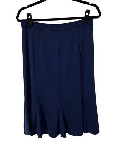 Susan Graver  Navy Stretchy Pleated unlined elastic waist skirt