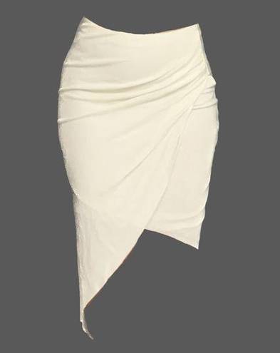 Helmut Lang  Asymmetrical Draped off White skirt