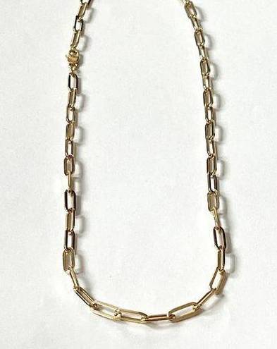 Tehrani Jewelry 14k real gold paperclip necklace | 16” | paperclip 4.5 mm chain necklace |