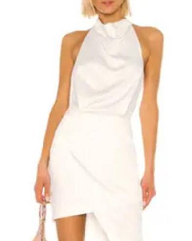 Socialite White Satin Cowl Neck Faux Wrap Mini Dress Women's Size XL NWT