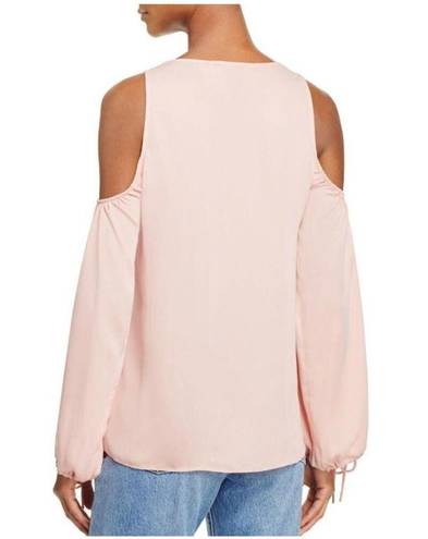 L'Academie  Cold Shoulder Long Sleeve V Neck Blush Top Size M NWT $139