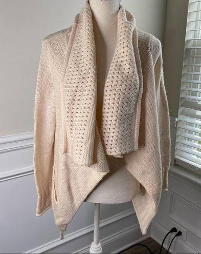 Michael Kors  cream waterfalls open sweater cardigan size medium