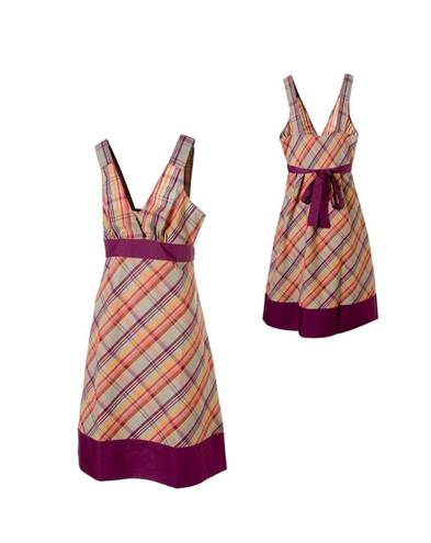 Patagonia Netty Seersucker Sleeveless Plaid Sun Dress Size 10