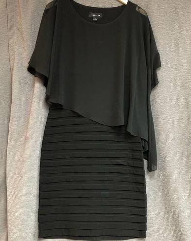 Scarlett Scarlet size 6 black sheath dress with layers of ruffles on skirt and chiffon