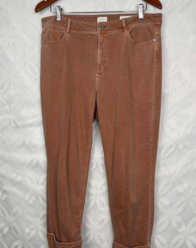 J.Jill  Women's Size 12 Boyfriend High Rise Cropped Jeans in Dusty Rose Brown