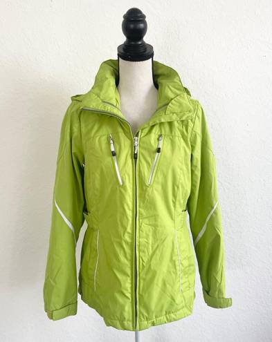 ZeroXposur Women’s Lime Green Long Sleeve Removable Hood Full Zip Jacket Small