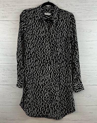 Equipment  Leopard Print Silk Button Down Blouse Size S