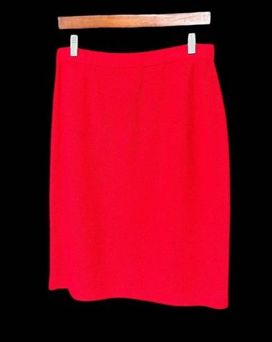 St. John  Collection classic deep red Santana knit skirt size 10 medium knee