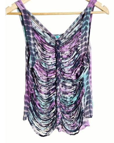 Lovers + Friends  Purple Tie-Dye Sleeveless Cut Out Tank Top Size XS