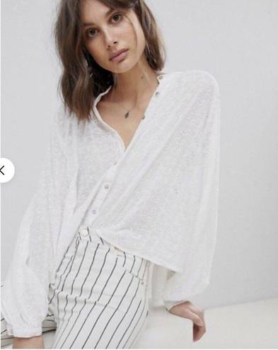 Free People  white peasant style top