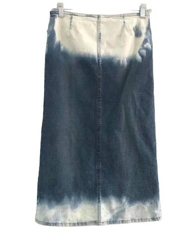 Carolina Blues Bleach Dyed Denim Skirt Vintage Jean Skirt Teen 12