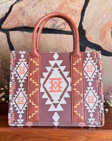 Wrangler TikTok Famous Allover Aztec Canvas Crossbody Tote Bag