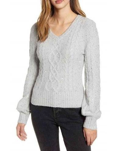 Rachel Parcell  Sequin Puff Sleeve Sweater Pullover