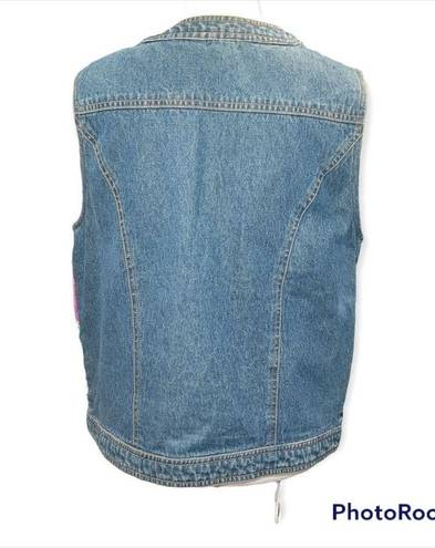 Susan Bristol Vintage 90s Y2K  Casuals Embroidered and Beaded Jean Vest Size S