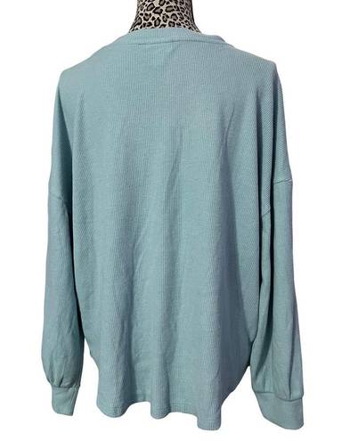 a.n.a  Ribbed Teal V Neck Long Sleeve Sweater XL NWOT Casual Comfortable