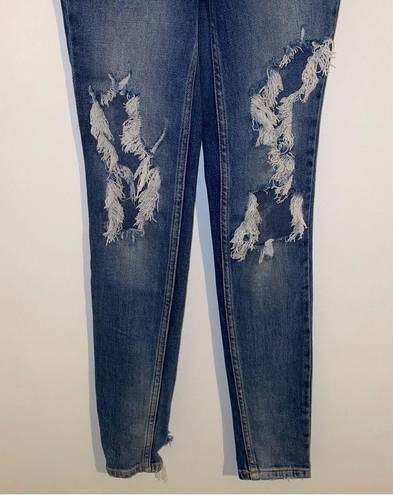 We The Free Free People  Phoenix Ripped Skinny Jeans size 24 Blue 🆕