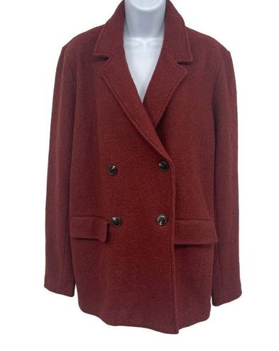 Rachel Zoe NEW  Wool Pea Coat Double Breasted Burnt Orange Small Jacket