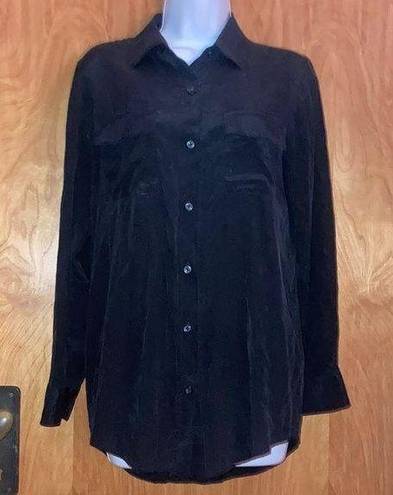 DKNY Black  Donna Karan New York Silk Button Down Shirt - Size SP