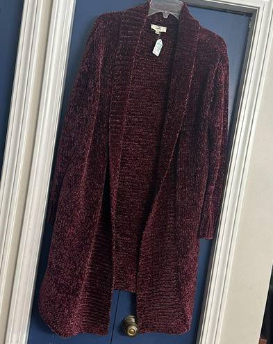 Entro ‎ Maroon Chenille Duster With Pockets Size M