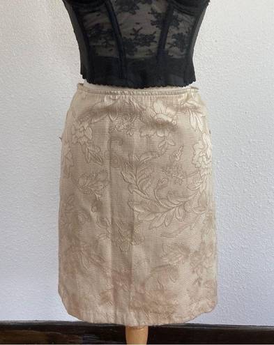 A-List By Wrapper Vintage 90’s Beige Floral Satin Pencil Skirt
