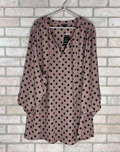 Torrid  NWT Georgette Bow Tie Blouse in Pink Dot Size 6